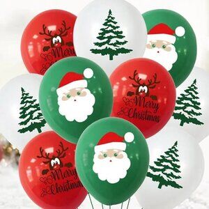 Christmas Tree Santa Rudolph LOVELY Decorative Balloons 15 pcs